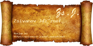 Zsivanov József névjegykártya